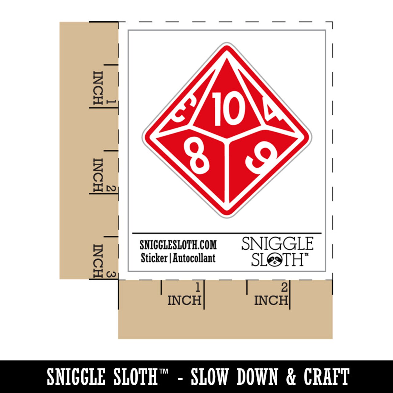 D10 10 Sided Gaming Gamer Dice Critical Role Waterproof Vinyl Phone Tablet Laptop Water Bottle Sticker Set - 5 Pack